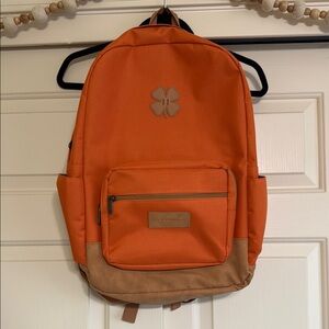Lucky Brand Orange and Tan Canvas Backpack